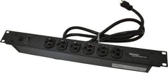 Wiremold - 6 Outlets, 120 Volts, 20 Amps, 6' Cord, Power Outlet Strip - Rack Mount, 6 Front NEMA Configuration, 19" Strip, cULus Recognized - USA Tool & Supply