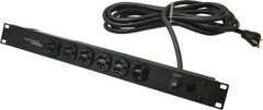 Wiremold - 6 Outlets, 120 Volts, 20 Amps, 15' Cord, Power Outlet Strip - Rack Mount, 6 Front NEMA Configuration, 19" Strip, cULus Recognized - USA Tool & Supply