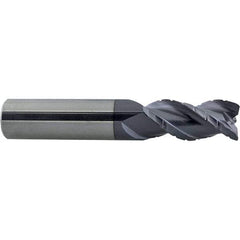 ProMax - 5/8" Diam, 1-3/4" LOC, 3 Flute Solid Carbide Roughing & Finishing Corner Radius End Mill - AlTiN Finish, 4" OAL, 5/8" Shank Diam, Weldon Shank, 40° Helix, Centercutting - USA Tool & Supply