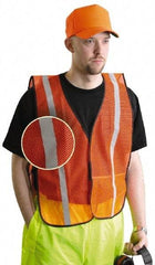 OccuNomix - Size XL High Visibility Orange Mesh General Purpose Vest - 44 to 46" Chest, Hook & Loop Closure, 1 Pocket, Polyester - USA Tool & Supply