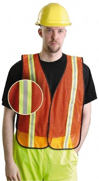 OccuNomix - Size XL High Visibility Orange Mesh General Purpose Vest - 44 to 46" Chest, Hook & Loop Closure, 1 Pocket, Polyester - USA Tool & Supply