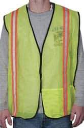 OccuNomix - Size XL High Visibility Yellow Mesh General Purpose Vest - 44 to 46" Chest, Hook & Loop Closure, 1 Pocket, Polyester - USA Tool & Supply