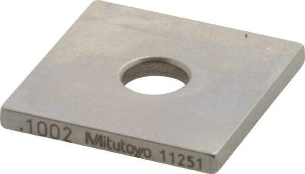 Mitutoyo - 0.1002" Square Steel Gage Block - Accuracy Grade 0, Includes Certificate of Inspection - USA Tool & Supply