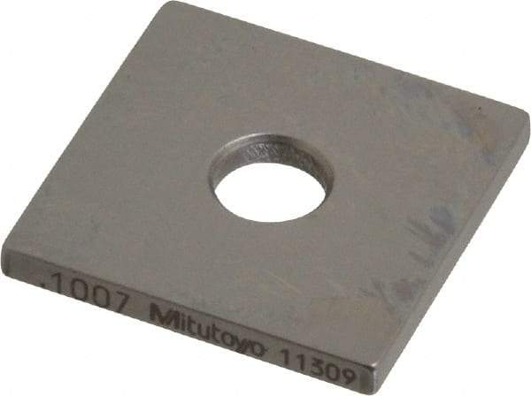 Mitutoyo - 0.1007" Square Steel Gage Block - Accuracy Grade 0, Includes Certificate of Inspection - USA Tool & Supply