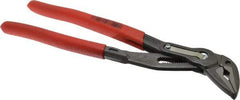 Knipex - 10" OAL, 1-1/4" Max Capacity, 1-1/2" Jaw Length, 19 Position Adjustable Tongue & Groove Pliers - Self-Gripping V-Jaws, Standard Head, Plastic Coated Handles - USA Tool & Supply