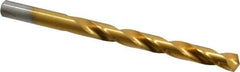Chicago-Latrobe - Letter R 135° High Speed Steel Jobber Drill - TiN Finish, Right Hand Cut, Spiral Flute, Straight Shank, 4-3/4" OAL, Split Point - USA Tool & Supply
