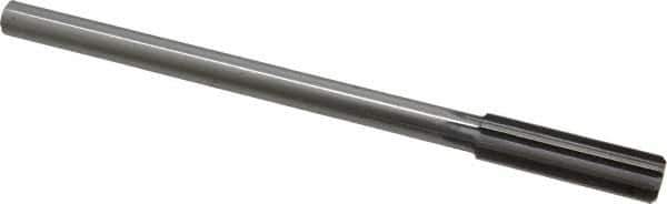 Made in USA - 37/64" High Speed Steel 8 Flute Chucking Reamer - Straight Flute, 0.4355" Straight Shank, 2" Flute Length, 8" OAL - USA Tool & Supply
