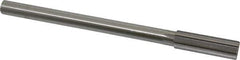 Made in USA - 45/64" High Speed Steel 8 Flute Chucking Reamer - Straight Flute, 0.5615" Straight Shank, 2-1/4" Flute Length, 9" OAL - USA Tool & Supply