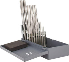 Made in USA - 0.124" to 0.501", Chucking Reamer Set - Straight Flute, Right Hand Cut, 14 Pieces - USA Tool & Supply