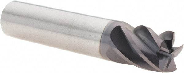 M.A. Ford - 1/2", 5 Flute, Single End, Solid Carbide, 0.015" Corner Radius End Mill - 2-1/2" OAL, 38° Helix, Right Hand Flute, 5/8" LOC, Right Hand Cut - USA Tool & Supply