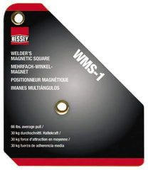 Bessey - 3-3/4" Wide x 3/4" Deep x 4-3/8" High Magnetic Welding & Fabrication Square - 66 Lb Average Pull Force - USA Tool & Supply