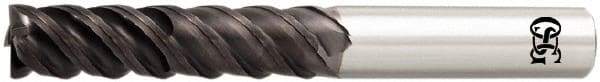 OSG - 3/16", 3/4" LOC, 3/16" Shank Diam, 2-1/4" OAL, 4 Flute, Solid Carbide Square End Mill - Single End, TiAlN Finish, Spiral Flute, 50° Helix, Centercutting, Right Hand Cut, Right Hand Flute, Series HP451 - USA Tool & Supply