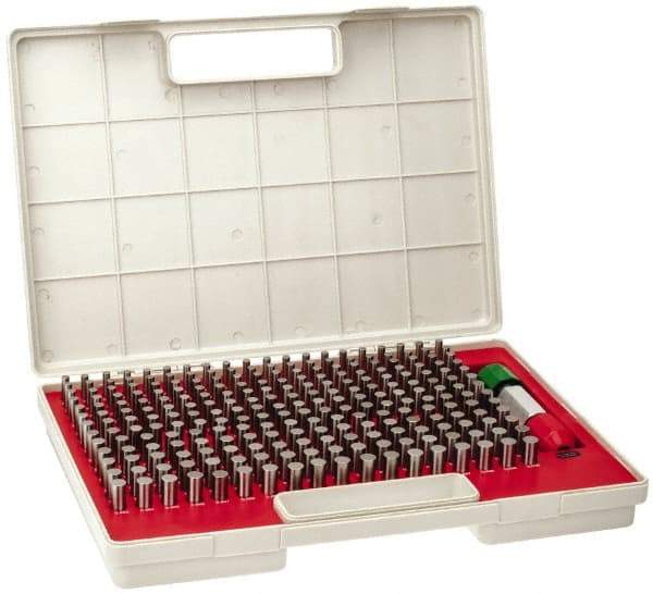 Starrett - 250 Piece, 0.251-0.5 Inch Diameter, Steel, Plug and Pin Gage Set - Plus 0.0002 Inch Tolerance, Class ZZ - USA Tool & Supply