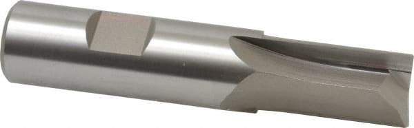 Hertel - 3/4" Diam, 1-5/16" LOC, 2 Flute High Speed Steel Keyway End Mill - Straight Flute, Uncoated, 3/4" Shank Diam, 3-9/16" OAL, 0° Helix, Centercutting - USA Tool & Supply