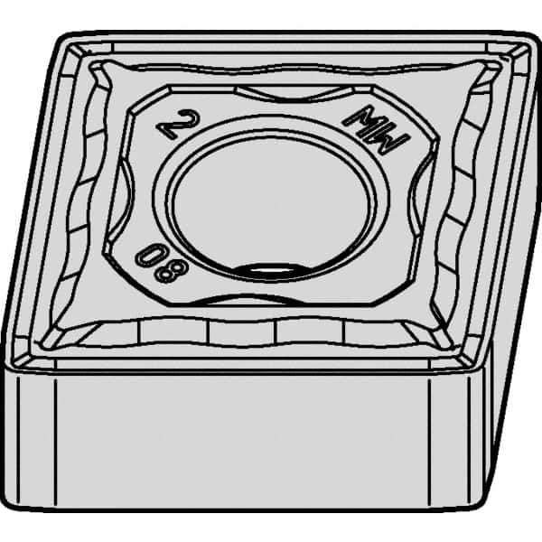 Kennametal - CNMG433 MW Grade KCK15B Carbide Turning Insert - TiCN/Al2O3/TiOCN Finish, 80° Diamond, 1/2" Inscr Circle, 3/16" Thick, 3/64" Corner Radius - USA Tool & Supply