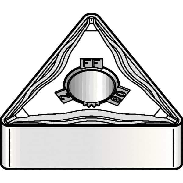 Kennametal - TNMG331 FF Grade KCM15B Carbide Turning Insert - TiOCN Finish, 60° Triangle, 3/8" Inscr Circle, 3/16" Thick, 1/64" Corner Radius - USA Tool & Supply