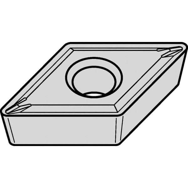 Kennametal - DCMT21.51 LF Grade KCP10B Carbide Turning Insert - TiOCN Finish, 55° Diamond, 1/4" Inscr Circle, 3/32" Thick, 1/64" Corner Radius - USA Tool & Supply