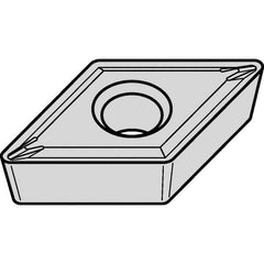 Kennametal - DCMT21.51 LF Grade KCP10B Carbide Turning Insert - TiOCN Finish, 55° Diamond, 1/4" Inscr Circle, 3/32" Thick, 1/64" Corner Radius - USA Tool & Supply