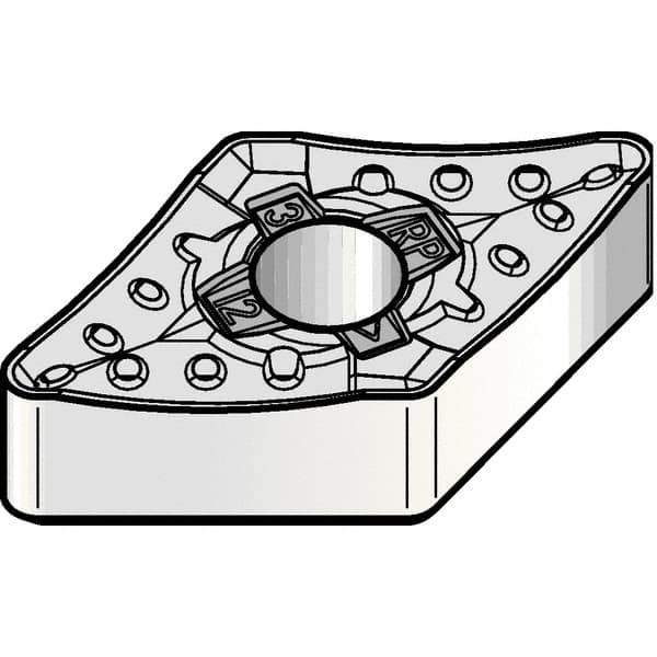 Kennametal - DNMM442 RP Grade KCP10 Carbide Turning Insert - TiCN/Al2O3 Finish, 55° Diamond, 1/2" Inscr Circle, 1/4" Thick, 1/32" Corner Radius - USA Tool & Supply