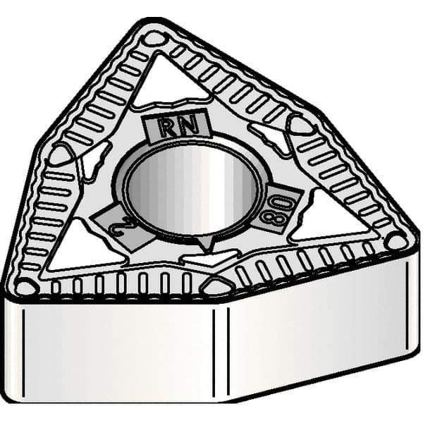 Kennametal - WNMG432 RN Grade KCP30B Carbide Turning Insert - TiOCN Finish, 80° Trigon, 1/2" Inscr Circle, 3/16" Thick, 1/32" Corner Radius - USA Tool & Supply