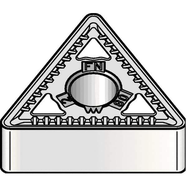 Kennametal - TNMG333 FN Grade KCK05 Carbide Turning Insert - TiCN/Al2O3 Finish, 60° Triangle, 3/8" Inscr Circle, 3/16" Thick, 3/64" Corner Radius - USA Tool & Supply