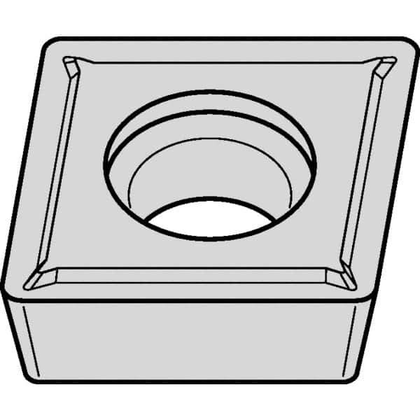 Kennametal - CPMT21.52 LF Grade KCP30 Carbide Turning Insert - TiN/TiCN/Al2O3 Finish, 80° Diamond, 1/4" Inscr Circle, 3/32" Thick, 1/32" Corner Radius - USA Tool & Supply