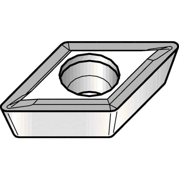 Kennametal - DPMT21.51 LF Grade KCP25B Carbide Turning Insert - TiOCN Finish, 55° Diamond, 1/4" Inscr Circle, 3/32" Thick, 1/64" Corner Radius - USA Tool & Supply