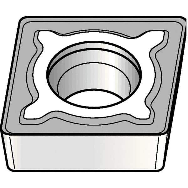 Kennametal - CCMT32.51 MF Grade KCK20B Carbide Turning Insert - TiOCN Finish, 80° Diamond, 3/8" Inscr Circle, 5/32" Thick, 1/64" Corner Radius - USA Tool & Supply