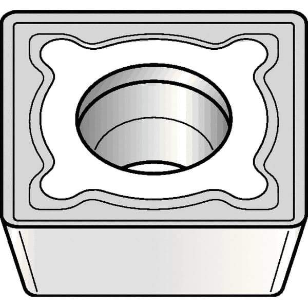 Kennametal - SPMT32.52 MF Grade KCP25B Carbide Turning Insert - TiOCN Finish, 90° Square, 3/8" Inscr Circle, 5/32" Thick, 1/32" Corner Radius - USA Tool & Supply