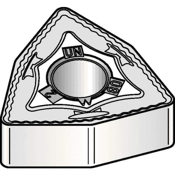 Kennametal - WNMG433 UN Grade KCK15B Carbide Turning Insert - TiOCN Finish, 80° Trigon, 1/2" Inscr Circle, 3/16" Thick, 3/64" Corner Radius - USA Tool & Supply
