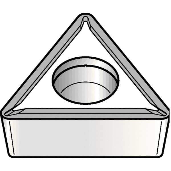 Kennametal - TPMT32.51 LF Grade KCP25B Carbide Turning Insert - TiOCN Finish, 60° Triangle, 3/8" Inscr Circle, 5/32" Thick, 1/64" Corner Radius - USA Tool & Supply