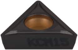 Kennametal - TPMT21.51 LF Grade KCM15 Carbide Turning Insert - TiCN/Al2O3 Finish, 60° Triangle, 1/4" Inscr Circle, 3/32" Thick, 1/64" Corner Radius - USA Tool & Supply