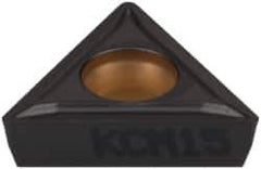 Kennametal - TPMT21.51 LF Grade KCM15 Carbide Turning Insert - TiCN/Al2O3 Finish, 60° Triangle, 1/4" Inscr Circle, 3/32" Thick, 1/64" Corner Radius - USA Tool & Supply