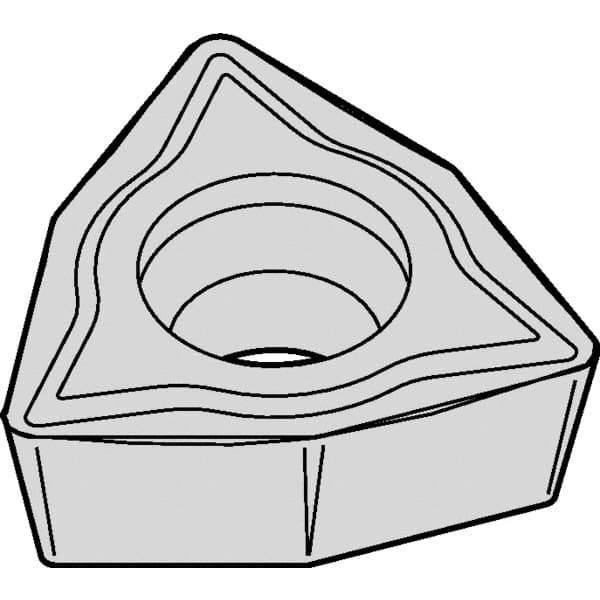 Kennametal - WPMT32.51 LF Grade KCM15B Carbide Turning Insert - TiOCN Finish, 80° Trigon, 3/8" Inscr Circle, 5/32" Thick, 1/64" Corner Radius - USA Tool & Supply