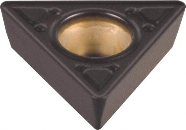 Kennametal - TPMT32.52 MF Grade KCM15 Carbide Turning Insert - TiCN/Al2O3 Finish, 60° Triangle, 3/8" Inscr Circle, 5/32" Thick, 1/32" Corner Radius - USA Tool & Supply