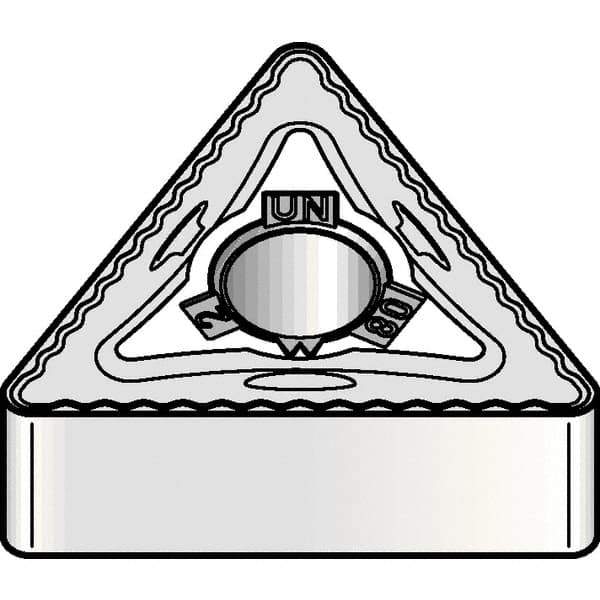 Kennametal - TNMG434 UN Grade KCK20 Carbide Turning Insert - TiCN/Al2O3 Finish, 60° Triangle, 1/2" Inscr Circle, 3/16" Thick, 1/16" Corner Radius - USA Tool & Supply
