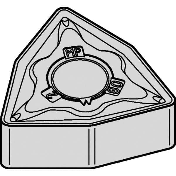 Kennametal - WNMG432 MP Grade KCM35B Carbide Turning Insert - TiOCN Finish, 80° Trigon, 1/2" Inscr Circle, 3/16" Thick, 1/32" Corner Radius - USA Tool & Supply