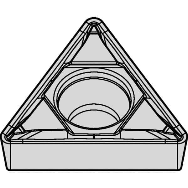 Kennametal - TCMT32.53 FP Grade KC5010 Carbide Turning Insert - TiAlN Finish, 60° Triangle, 3/8" Inscr Circle, 5/32" Thick, 3/64" Corner Radius - USA Tool & Supply
