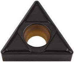 Kennametal - TCMT432 FP Grade KCP25 Carbide Turning Insert - TiCN/Al2O3 Finish, 60° Triangle, 1/2" Inscr Circle, 3/16" Thick, 1/32" Corner Radius - USA Tool & Supply