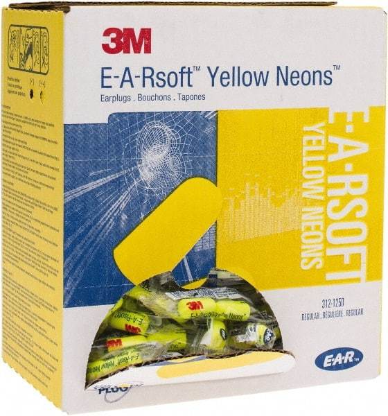 3M - Disposable, Uncorded, 33 dB Earplugs - Yellow, 200 Pairs - USA Tool & Supply