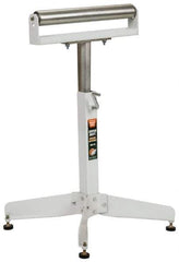 HTC - 16 Inch Long x 32 Inch High Heavy Duty Roller Support - 500 Lbs. Limit, with 1 and 1-3/8 Inch Wide Roller - USA Tool & Supply