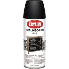 Krylon - Chalkboard Black, Flat, Chalkboard Paint Spray Paint - 12 oz Container - USA Tool & Supply