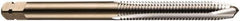 DORMER - M2x0.40 Metric Coarse, 3 Flute, Bright Finish, Cobalt Spiral Point Tap - Plug Chamfer, Right Hand Thread, 41mm OAL, 8mm Thread Length, 2.5mm Shank Diam, 6H Class of Fit, Series E000 - Exact Industrial Supply