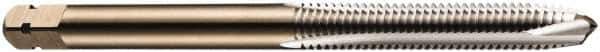 DORMER - M18x2.50 Metric Coarse, 4 Flute, Bright Finish, Cobalt Spiral Point Tap - Plug Chamfer, Right Hand Thread, 112mm OAL, 29mm Thread Length, 14mm Shank Diam, 6H Class of Fit, Series E000 - Exact Industrial Supply