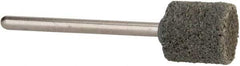 Rex Cut Product - 1/2" Head Diam x 1/2" Thickness, W185, Cylinder End, Aluminum Oxide Mounted Point - Brown, Medium Grade, 34,500 RPM - USA Tool & Supply