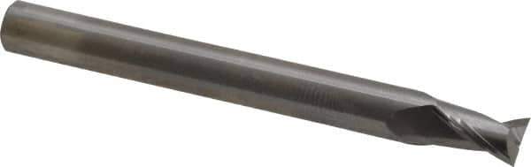 OSG - 1/4", 3/8" LOC, 1/4" Shank Diam, 2-1/2" OAL, 2 Flute, Solid Carbide Square End Mill - Single End, Uncoated, Spiral Flute, 30° Helix, Centercutting, Right Hand Cut, Right Hand Flute, Series 2021 - USA Tool & Supply
