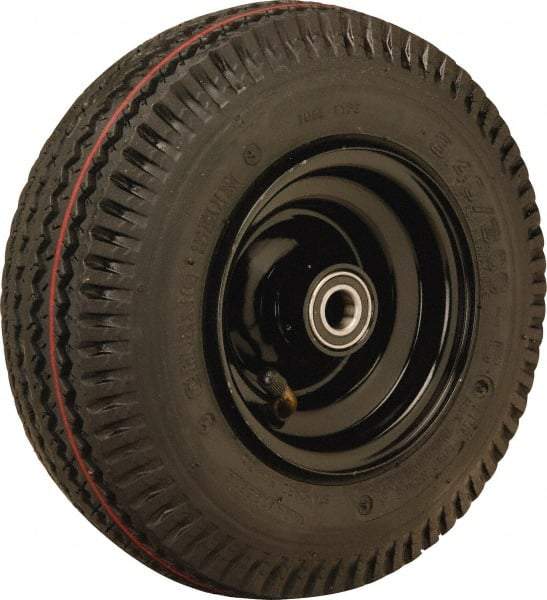 Hamilton - 10 Inch Diameter x 2-3/8 Inch Wide, Rubber Caster Wheel - 480 Lb. Capacity, 3 Inch Hub Length, 17mm Axle Diameter, Sealed Precision Ball Bearing - USA Tool & Supply