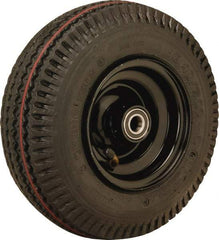 Hamilton - 10 Inch Diameter x 2-3/8 Inch Wide, Rubber Caster Wheel - 480 Lb. Capacity, 3 Inch Hub Length, 5/8 Inch Axle Diameter, Straight Roller Bearing - USA Tool & Supply