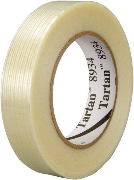 3M - 3/4" x 60 Yd Clear Rubber Adhesive Packaging Tape - Polypropylene Film Backing, 4 mil Thick, 100 Lb Tensile Strength, Series 8934 - USA Tool & Supply