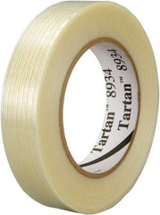 3M - 3/4" x 60 Yd Clear Rubber Adhesive Packaging Tape - Polypropylene Film Backing, 4 mil Thick, 100 Lb Tensile Strength, Series 8934 - USA Tool & Supply